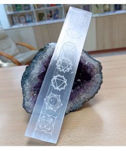 Regla de Selenita con Chakras 19cm - Imagen 2